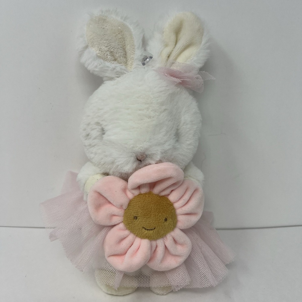Bunnies by the Bay White Bunny Cricket Island Blossom Plush Stuffed Animal Toy